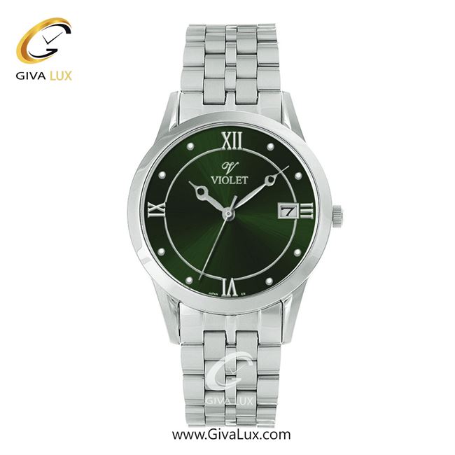 ساعت مچی اورجینال مردانه ویولت VIOLET نقره ای | نقره ای| سبز یشمی تیره| کد رفرنس 0578